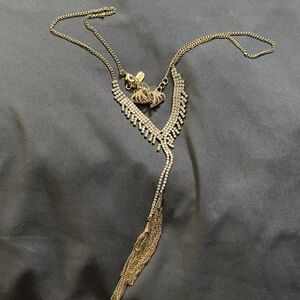 Natasha Couture Gold Necklace with Black Details